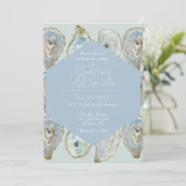 Waterverf Oesters bruiloft - lichtblauw Kaart (Staand voorkant)