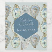 Waterverf oesters bruiloft wijn etiket (Enkel label)