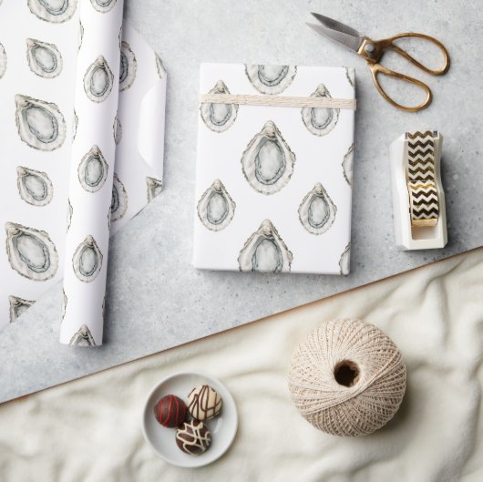 Waterverf oesters cadeaupapier (Crafts)