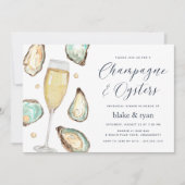 Waterverf Oesters & Champagne Proefavond Kaart (Voorkant)