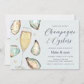 Waterverf Oesters en champagne repetitie Kaart (Voorkant)