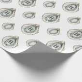 Waterverf oesters monogram cadeaupapier (Hoek)