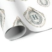 Waterverf oesters monogram cadeaupapier (Rol Hoek)