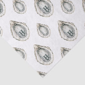 Waterverf oesters monogram tissuepapier (Detail)