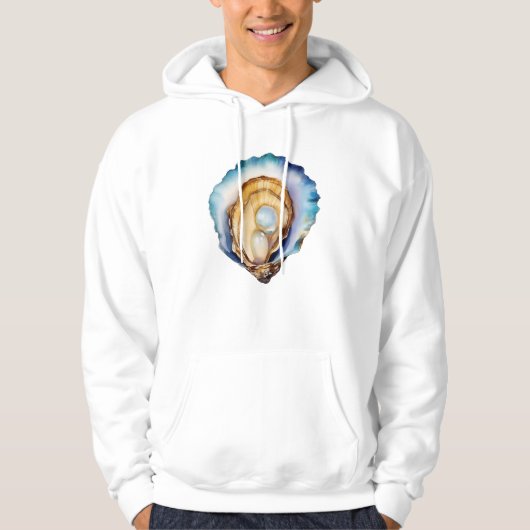 Waterverf Oesterschelp Hoodie (Voorkant)
