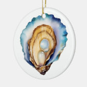 Waterverf Oesterschelp Keramisch Ornament (Links)