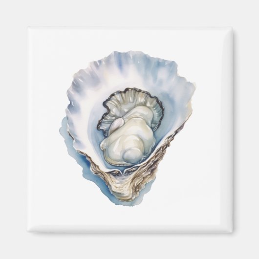 Waterverf Oesterschelp Magneet (Voorkant)