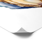 Waterverf Oesterschelp Poster (Hoek)
