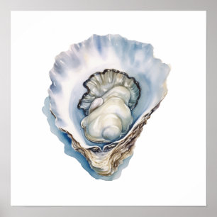 Waterverf Oesterschelp Poster