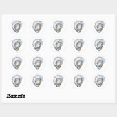 Waterverf Oesterschelp Ronde Sticker (Vel)