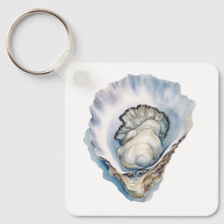Waterverf Oesterschelp Sleutelhanger