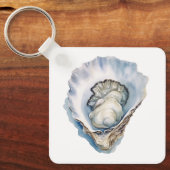 Waterverf Oesterschelp Sleutelhanger (Voorkant)