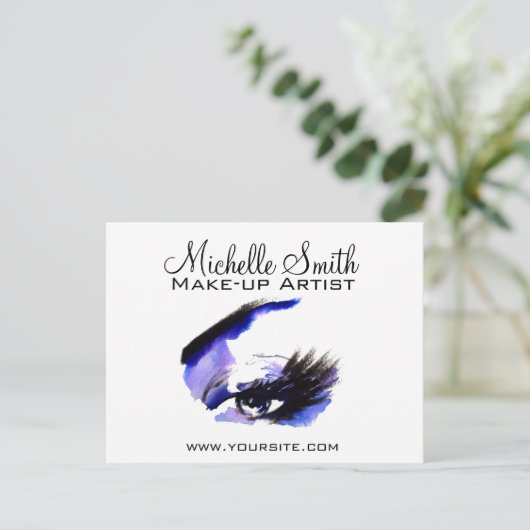 Waterverf ogen lash extension make-up branding briefkaart (Staand voorkant)