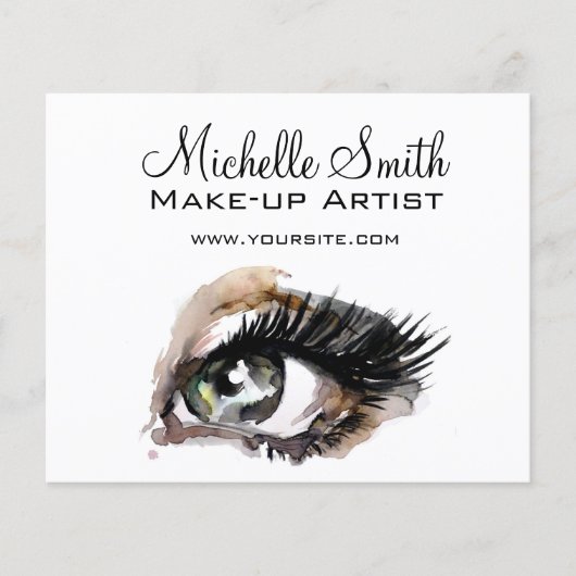 Waterverf ogen lash extension make-up branding flyer (Voorkant)