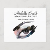 Waterverf ogen lash extension make-up branding flyer (Voorkant)