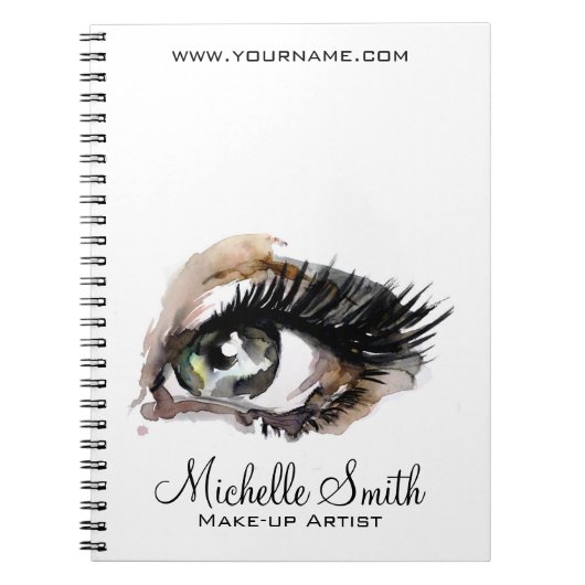 Waterverf ogen lash extension make-up branding notitieboek (Voorkant)