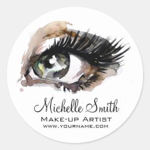 Waterverf ogen lash extension make-up branding ronde sticker