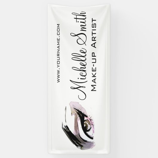 Waterverf ogen lash extension make-up branding spandoek (Verticaal)