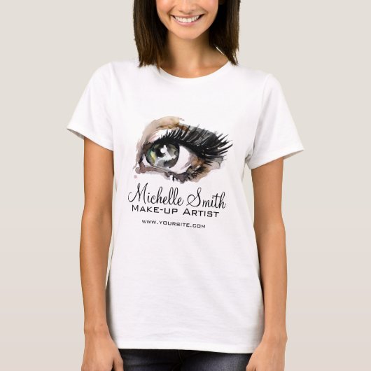 Waterverf ogen lash extension make-up branding t-shirt (Voorkant)