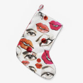 Waterverf Ogen & Lippenpatroon Kleine Kerstsok (Voorkant (Hangend))