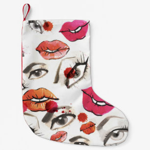 Waterverf Ogen & Lippenpatroon Kleine Kerstsok