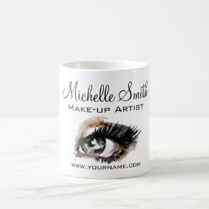 Waterverf ogen wimper extensie make-up branding koffiemok