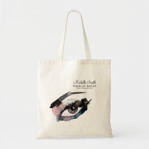 Waterverf ogen wimper extensie make-up branding tote bag
