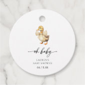 Waterverf Oh Baby Duck Baby shower Bedankjes Labels (Voorkant)