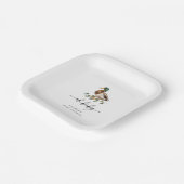 Waterverf Oh Baby Mallard Duck Baby shower Papieren Bordje (Gebogen)