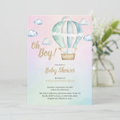 Waterverf Oh Boy Clouds Baby shower Kaart (Staand voorkant)