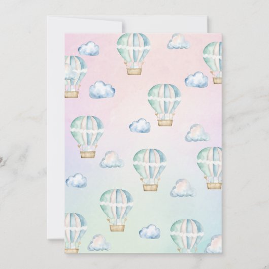 Waterverf Oh Boy Clouds Baby shower Kaart (Achterkant)