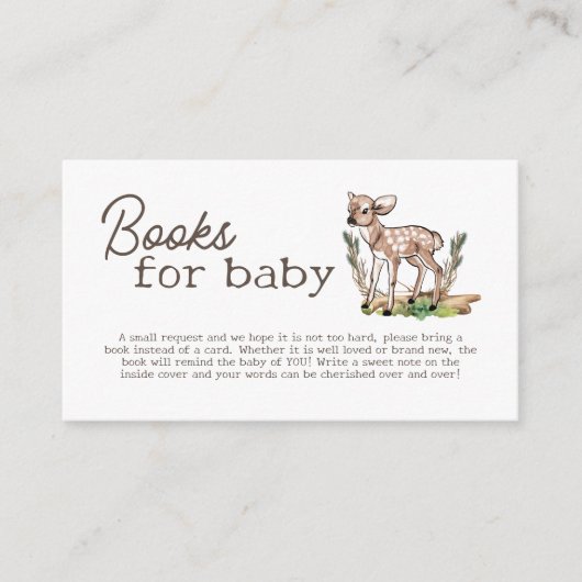Waterverf Oh Deer Woodland Boeken voor Baby Kaart (Voorkant)