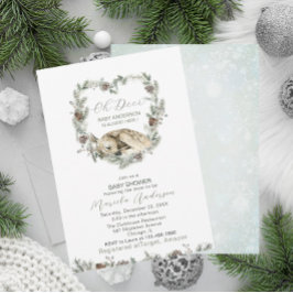 Waterverf Oh Herten Baby shower Kaart