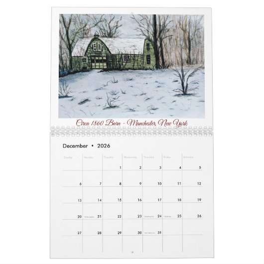 Waterverf Old Barns Calendar Kalender (Dec 2026)