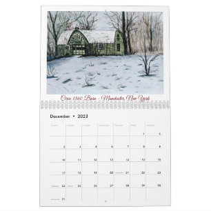 Waterverf Old Barns Calendar Kalender