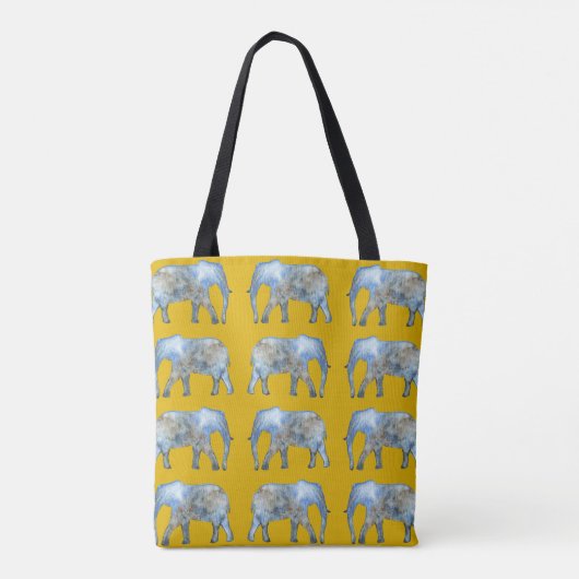 Waterverf Olephants Tote Bag (Achterkant)