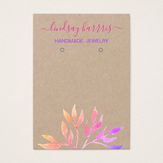 Waterverf-olievlek — juwelenkaart visitekaartje (Voorkant)