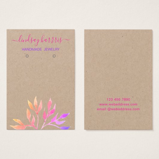 Waterverf-olievlek — juwelenkaart visitekaartje (Voorkant /achterkant)