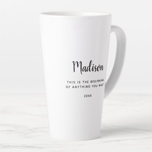 Waterverf olievloeistof Afstudeerder Girl Inspirer Latte Mok (Rechterhoek)