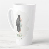 Waterverf olievloeistof Afstudeerder Girl Inspirer Latte Mok (Linkerhoek)