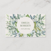 Waterverf olievloeistof verlaat Greenery Elegant Visitekaartje (Voorkant)