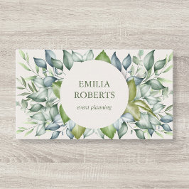 Waterverf olievloeistof verlaat Greenery Elegant Visitekaartje