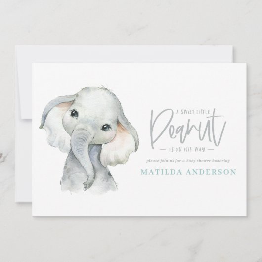 Waterverf olifant baby shower (Voorkant)