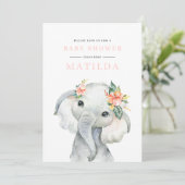 Waterverf olifant baby shower (Staand voorkant)