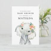 Waterverf olifant baby shower (Staand voorkant)