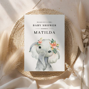 Waterverf olifant baby shower