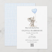 Waterverf Olifant Baby Shower Uitnodiging (Voorkant / Achterkant)