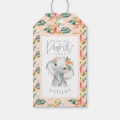 Waterverf olifant bedankt voor het verjaardagsfees cadeaulabel (Voorkant)