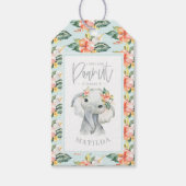 Waterverf olifant bedankt voor het verjaardagsfees cadeaulabel (Voorkant)