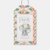 Waterverf olifant bedankt voor het verjaardagsfees cadeaulabel (Voorkant)